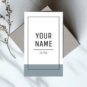 Tarjeta De Visita Borde azul pastel minimalista moderno y simple