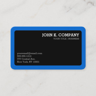 Tarjeta De Visita Borde azul redondeado negro profesional mínimo