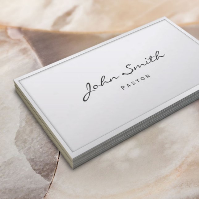 Tarjeta De Visita Borde blanco del pastor ministro (Subido por el creador)