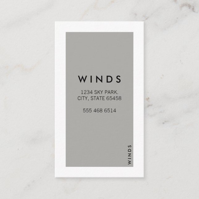 Tarjeta De Visita Borde blanco (gris) (Anverso)