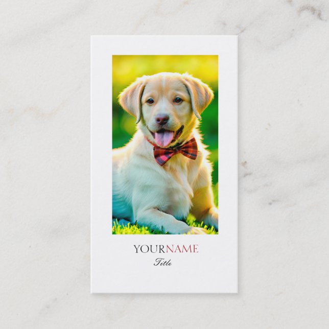 Tarjeta De Visita Borde blanco Mascota personalizado (Anverso)