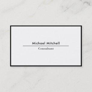 Tarjeta De Visita Borde blanco negro elegante profesional