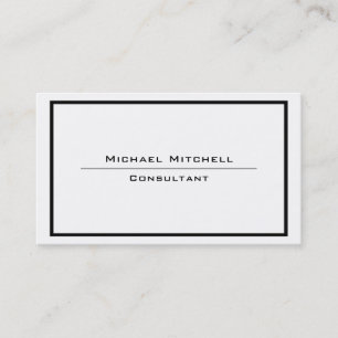 Tarjeta De Visita Borde blanco negro elegante profesional