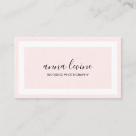 Tarjeta De Visita Borde blanco rosado de Rubor elegante y minimalist