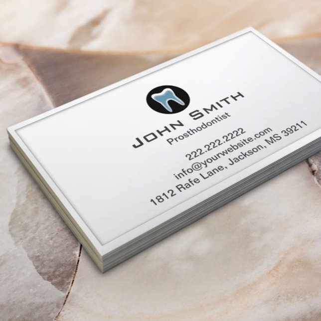 Tarjeta De Visita Borde blanco simple de ortodoncia dental (Subido por el creador)