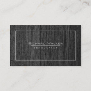 Tarjeta De Visita Borde cuadrado de madera negra elegante profesiona