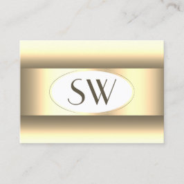 Tarjeta De Visita Borde de color dorado claro de color ocre de crema