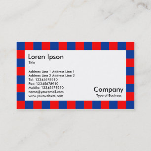 Tarjeta De Visita Borde de comprobación - Rojo y azul