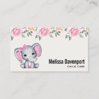 Borde de elefante pequeño y rosado y Rosa