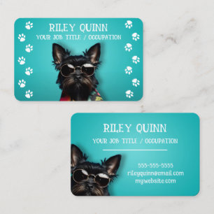 Tarjeta De Visita Borde de impresión de la hoja de perro corta
