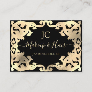 Tarjeta De Visita Borde de marco de damasco barroco dorado decorativ