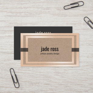 Tarjeta De Visita Borde de oro del diseñador de joyas de papel de Kr
