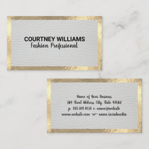 Tarjeta De Visita Borde de Relieve metalizado dorado   Lux Leather
