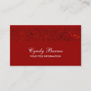Tarjeta De Visita Borde de Swirlie rojo en cualquier color