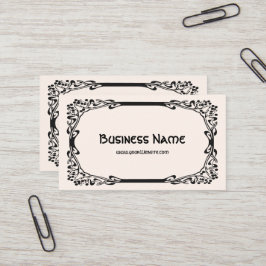 Tarjeta De Visita Borde decorativo Art Nouveau Retro Elegante Negro