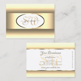 Tarjeta De Visita Borde decorativo con iniciales ombre de crema blan