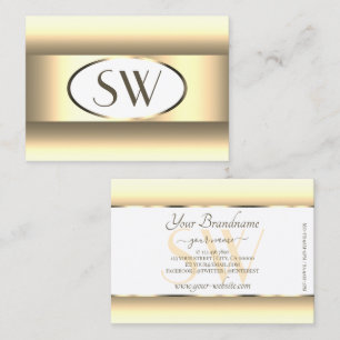 Tarjeta De Visita Borde decorativo con ligero gradiente de crema bla