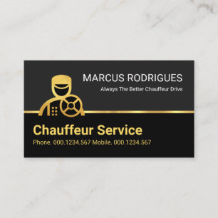 Tarjeta De Visita Borde del controlador del Chauffeur dorado