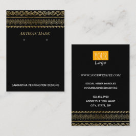Tarjeta De Visita Borde dorado bohemio