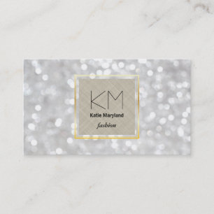 Tarjeta De Visita Borde dorado del Bokeh blanco