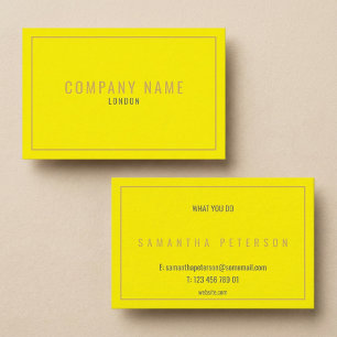 Tarjeta De Visita Borde dorado fino amarillo neón