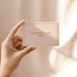 Tarjeta De Visita Borde dorado fino de melocotón suave profesional