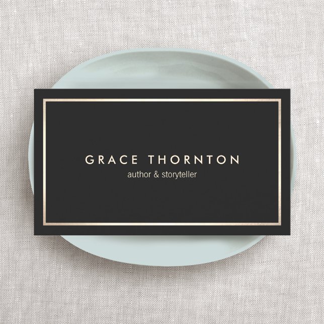 Tarjeta De Visita Borde dorado negro profesional (Subido por el creador)