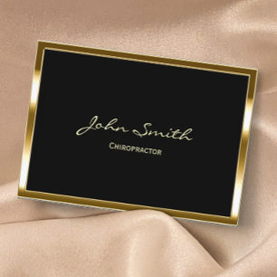 Tarjeta De Visita Borde dorado profesional quiropráctico