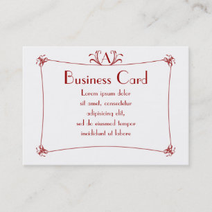 Tarjeta De Visita Borde elegante de personalizable con monograma