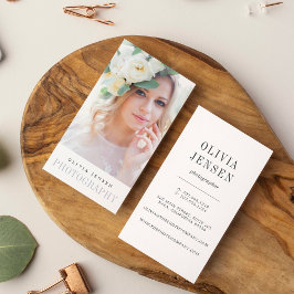 Tarjeta De Visita Borde elegante | Vertical del fotógrafo