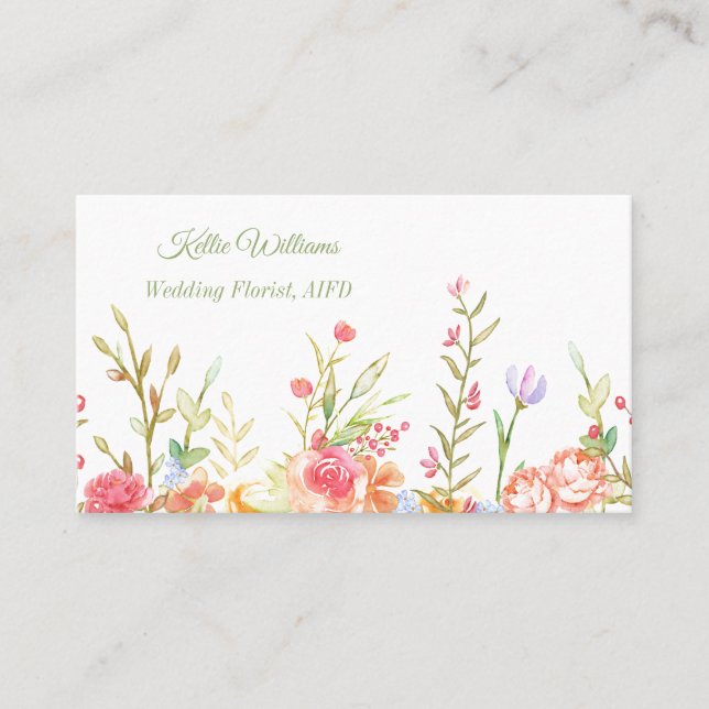 Tarjeta De Visita Borde floral (Anverso)