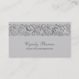 Tarjeta De Visita Borde giratorio plateado en cualquier color