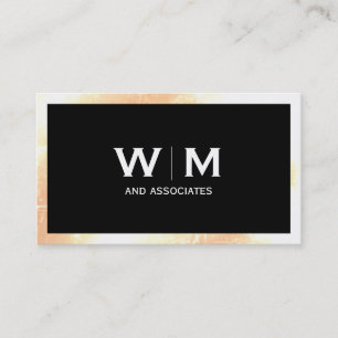 Tarjeta De Visita Borde Grungy Ejecutivo Monograma