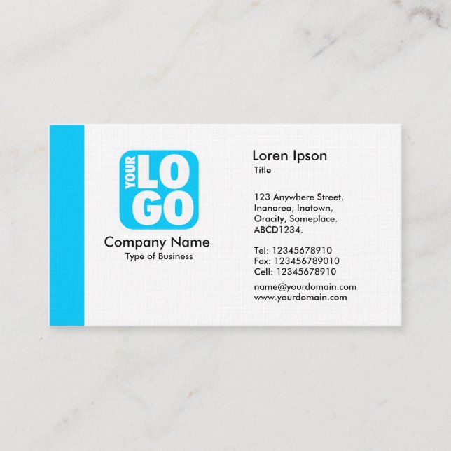 Tarjeta De Visita Borde (logotipo) - Azul cielo (Anverso)