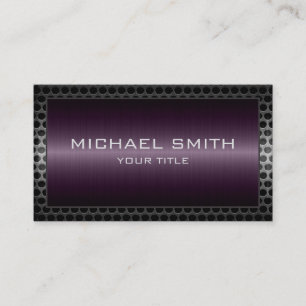 Tarjeta De Visita Borde Metalizado elegante profesional morado