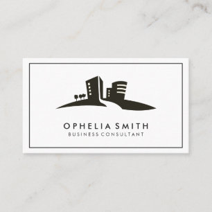 Tarjeta De Visita Borde Minimalista Bienes inmuebles Consultor