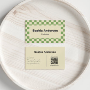 Tarjeta De Visita Borde mínimo de tablero de verificación verde - Có