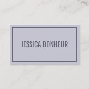 Tarjeta De Visita Borde moderno Su Nombre   Hazy Lavender Purple