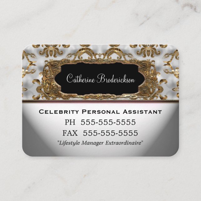 Tarjeta De Visita Borde redondo profesional del ayudante personal de (Anverso)