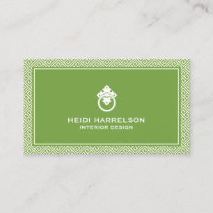 Tarjeta De Visita Borde verde con el logotipo del apodo de la puerta