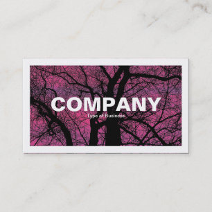 Tarjeta De Visita Bordeado - Cielo Rojo - Árbol
