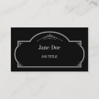 Tarjeta De Visita Bordes florales elegantes, blanco