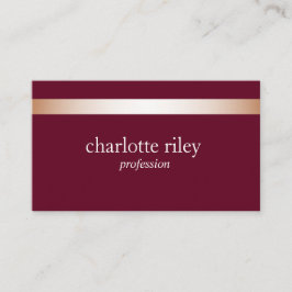 Tarjeta De Visita Borgoña | Moderno Rosa con rayas de oro estilo