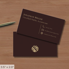 Tarjeta De Visita Borgoña simple y oro