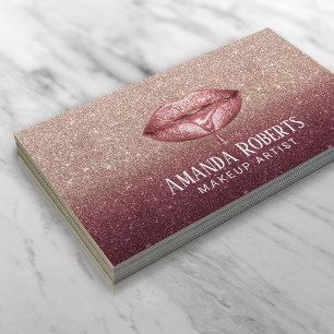 Tarjeta De Visita Borgoña subió al artista de maquillaje de los