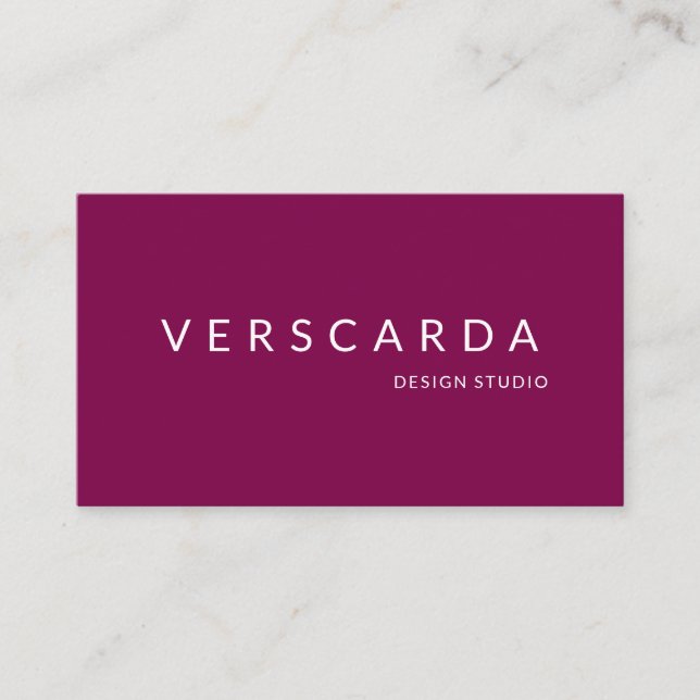 Tarjeta De Visita Borgoña Vino Rojo Negrita Diseño Estudio Belleza (Anverso)