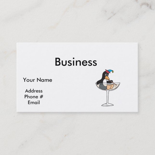 Tarjeta De Visita borracho tonto pingüino (Anverso)