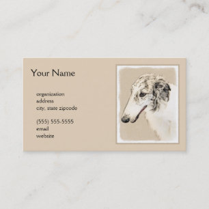 Tarjeta De Visita Borzoi (Brindle plateado) Pintura original de arte