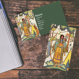 Tarjeta De Visita Bosque de aldea de nativas nativas nativas nativas