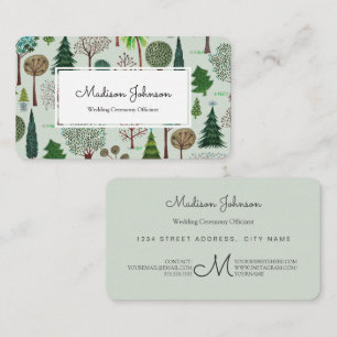 Tarjeta De Visita Bosque de árboles   Personalizado de monograma   T